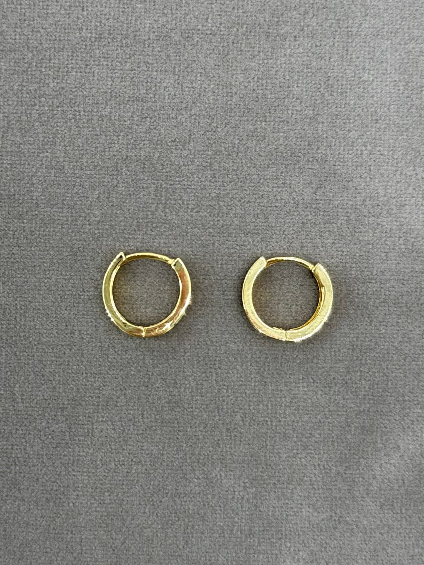 Aretes Arracada Dorada Zirconias Chapa de Oro