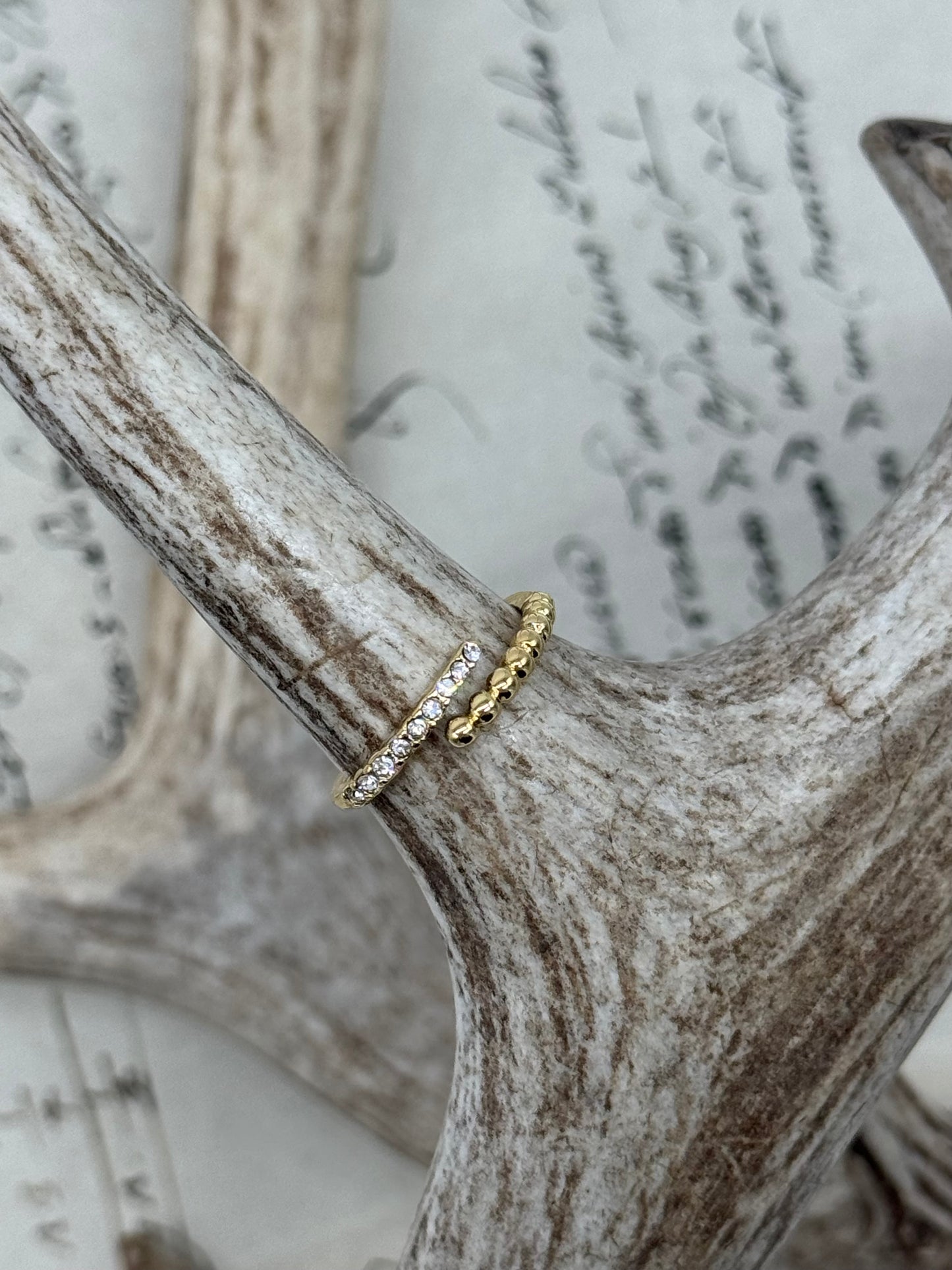 Anillo Balines Zirconia Acero DORADO