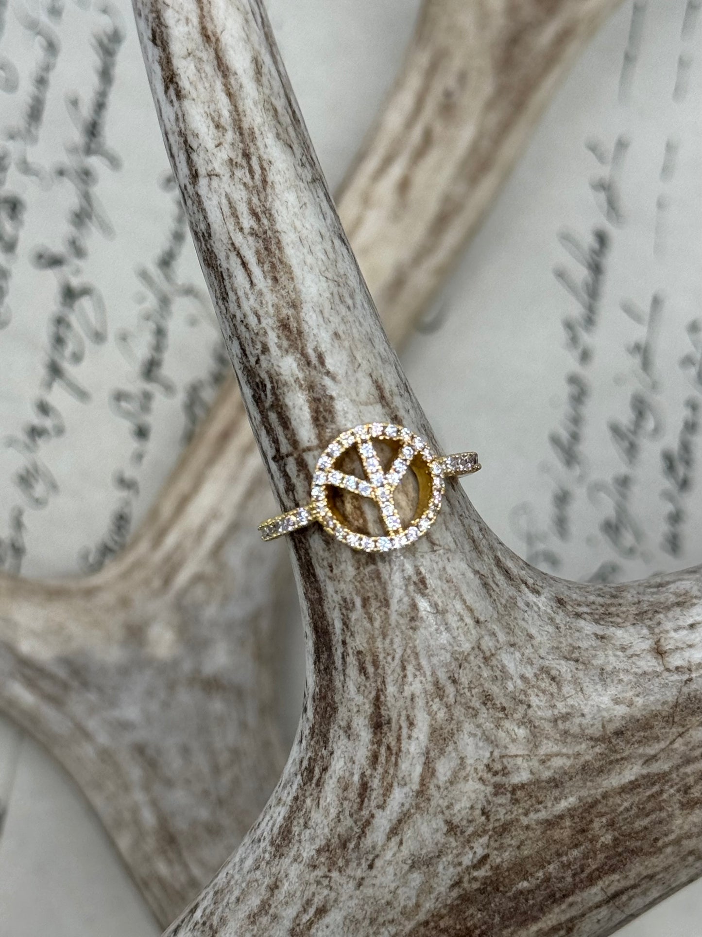 Adjustable Peace Ring 18k Gold Plated