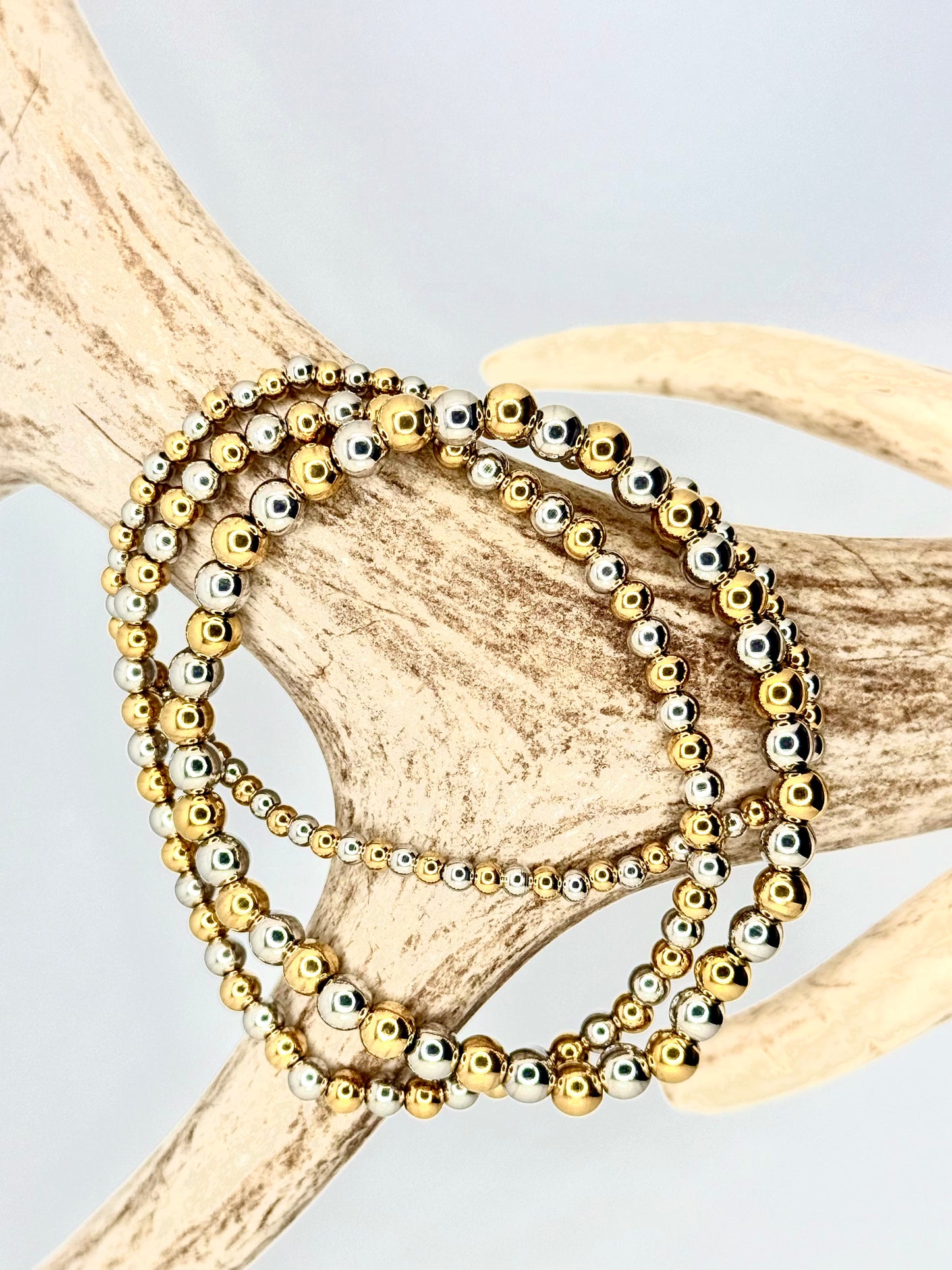 Pulsera Balines Bicolor Ajustable Acero BALIN CHICO 3mm