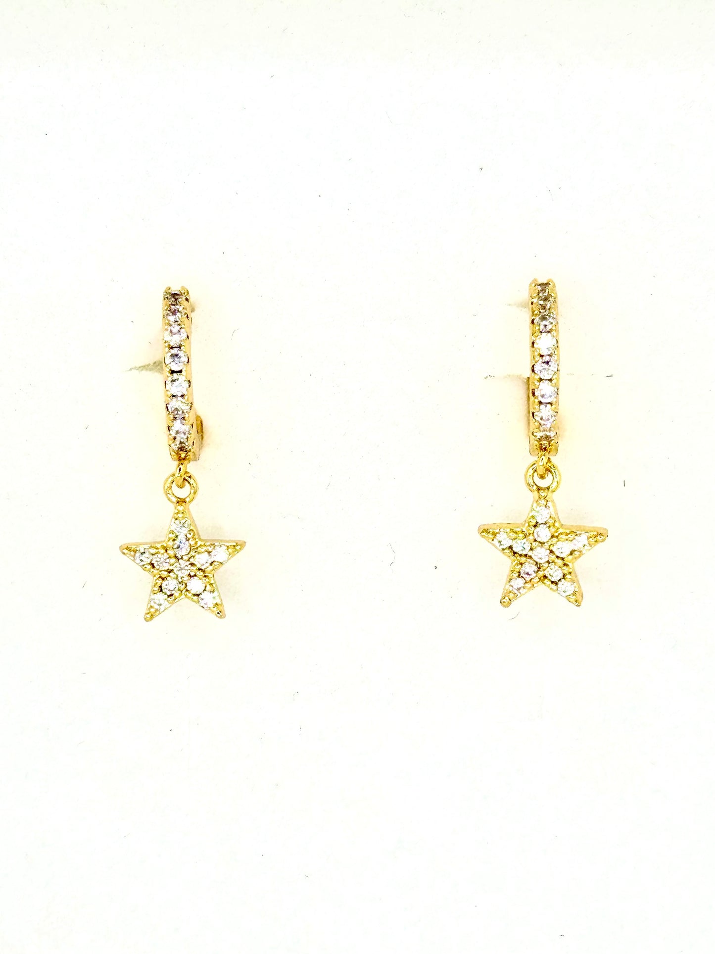 Aretes Arracada Estrella Chapa de Oro