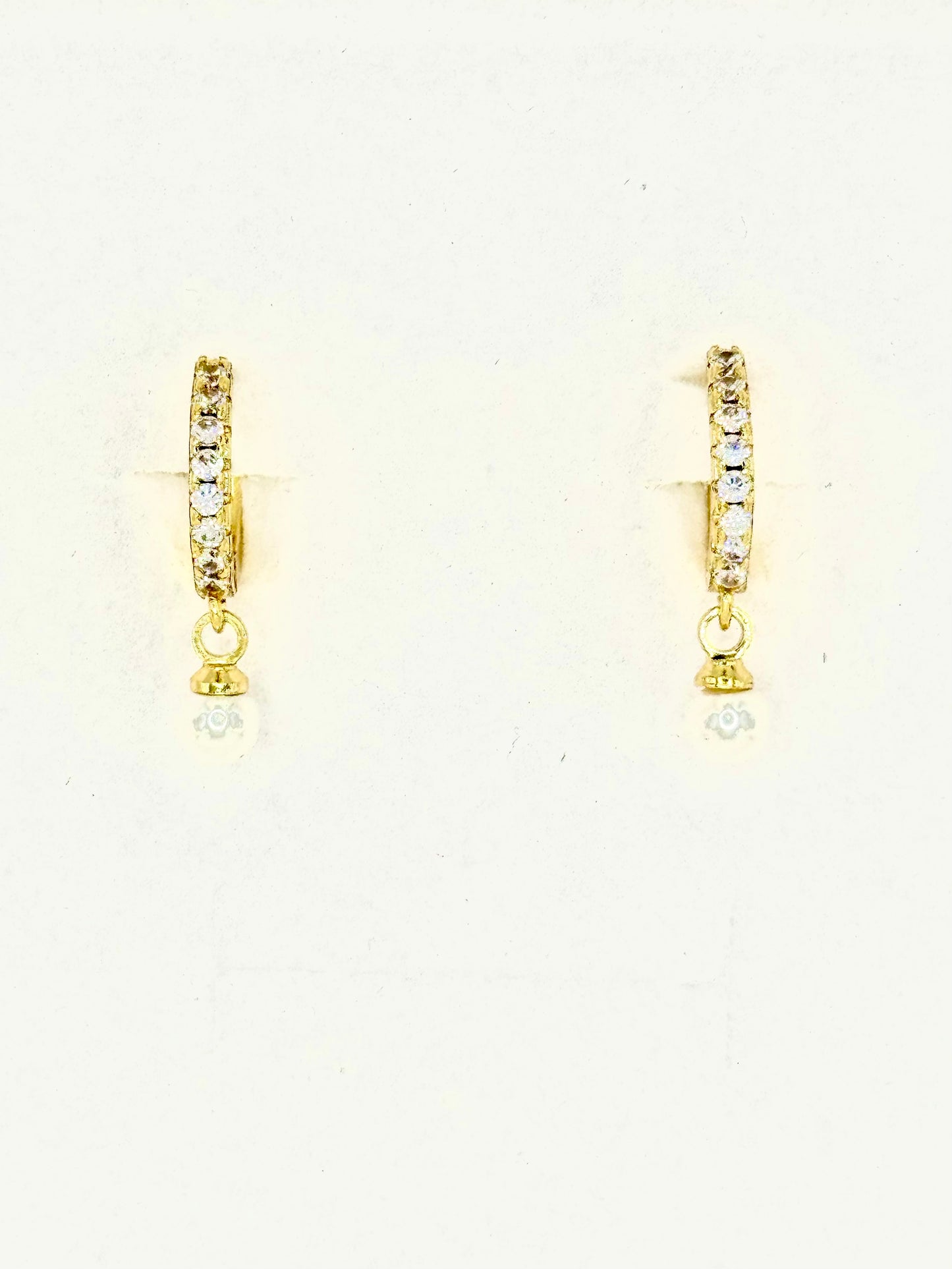 Aretes Arracada Perla Chapa de Oro