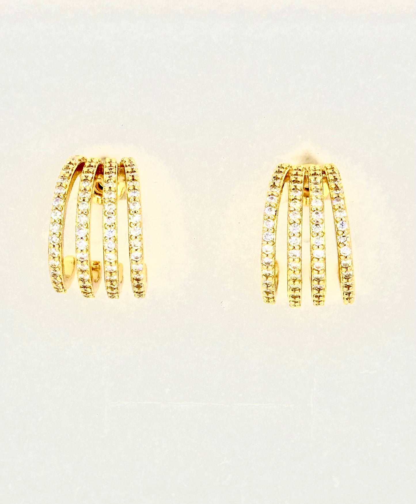 Gold Plated Zirconia Hoop Earrings