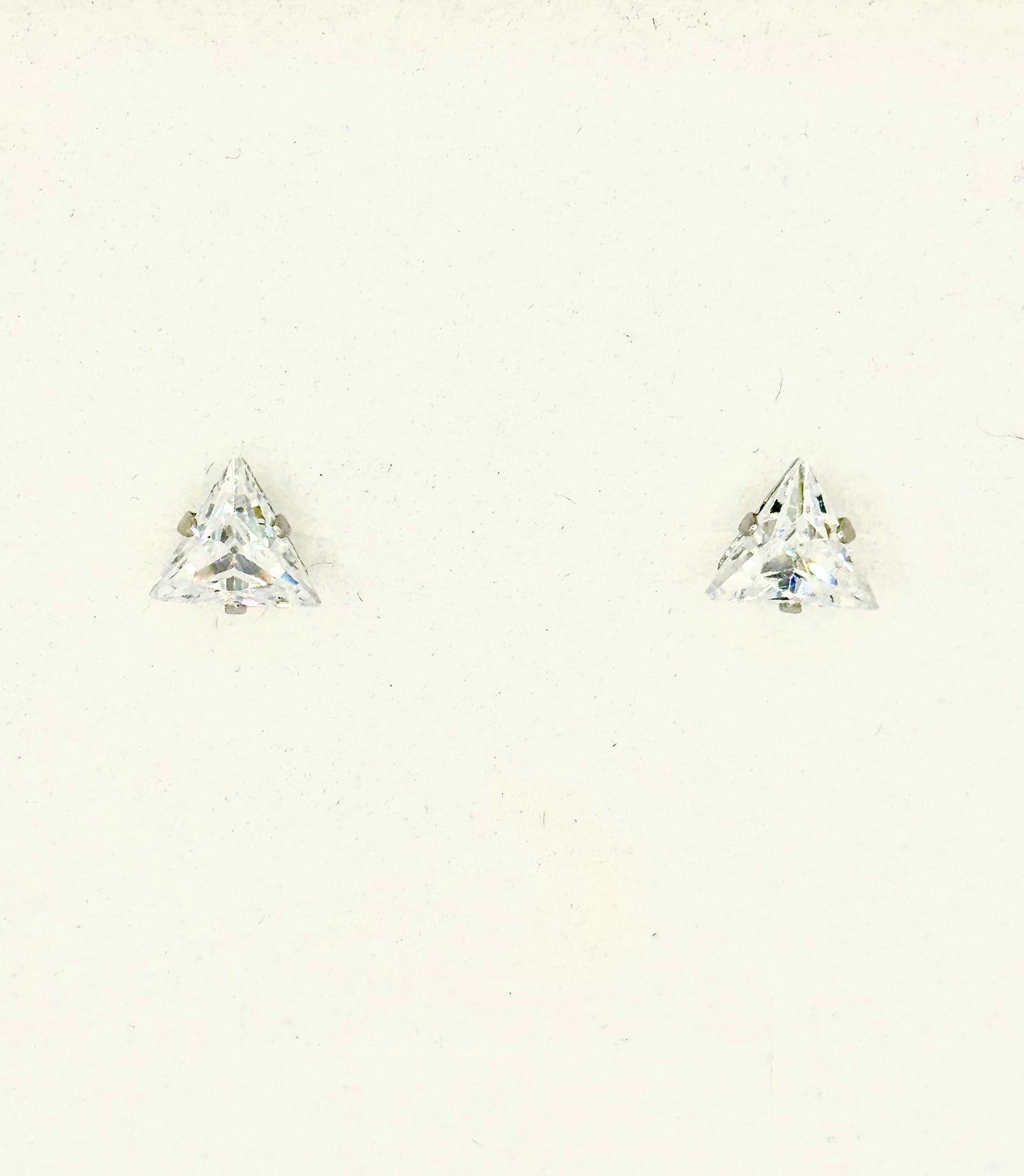 Aretes Plateado Triangulo Zirconia