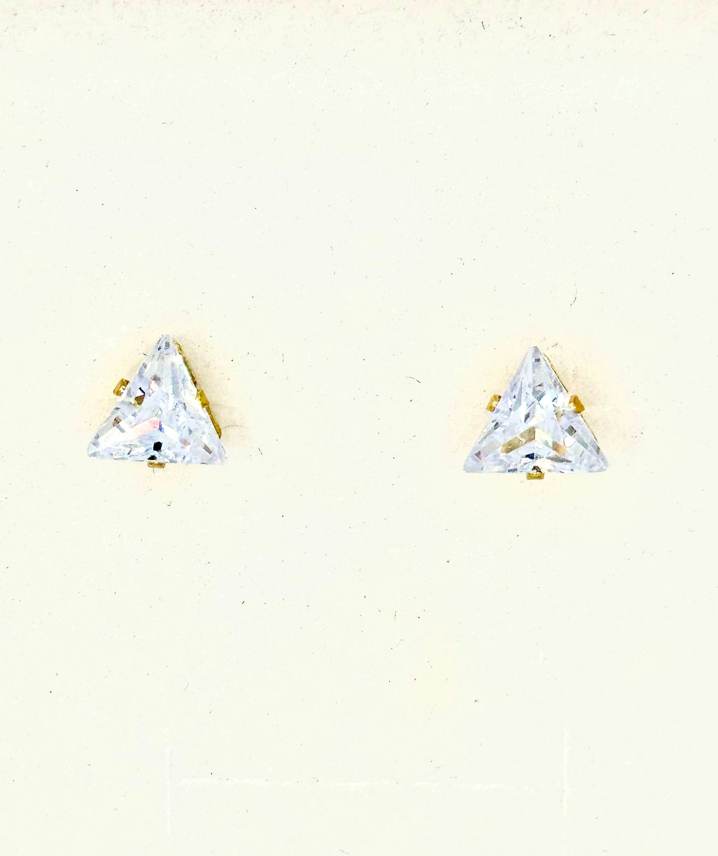 Gold Triangle Zirconia Earrings
