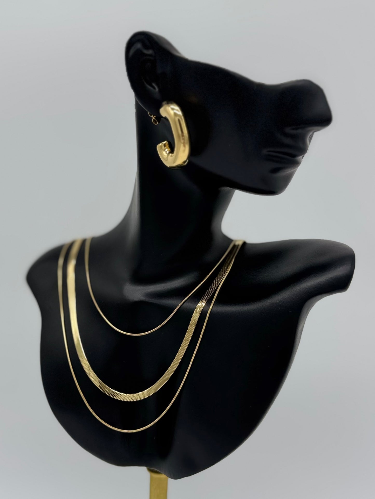 Layer Necklace 3 Gold Chains Stainless Steel