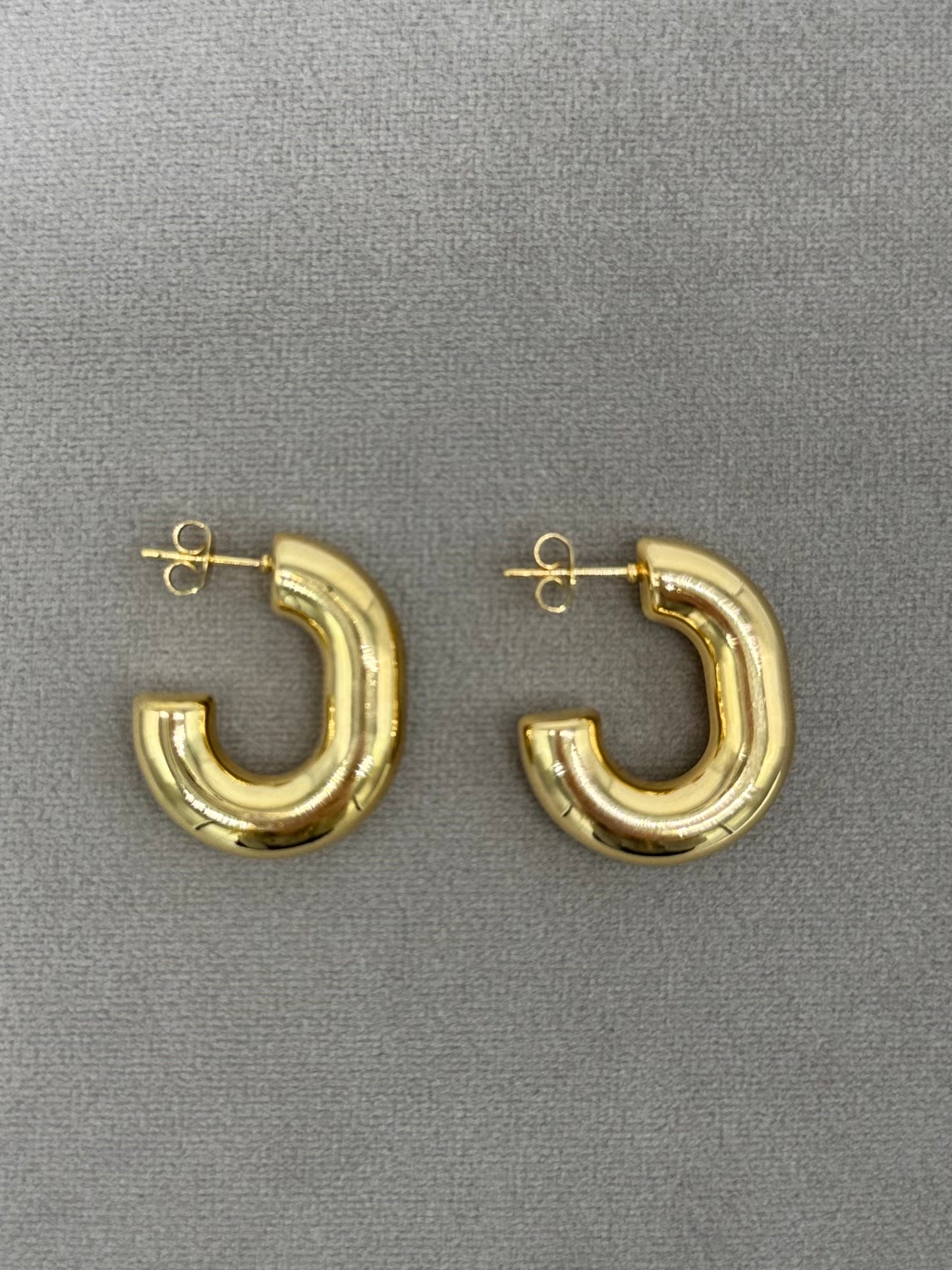 Girl's Tubular Hook Earring Gold Steel