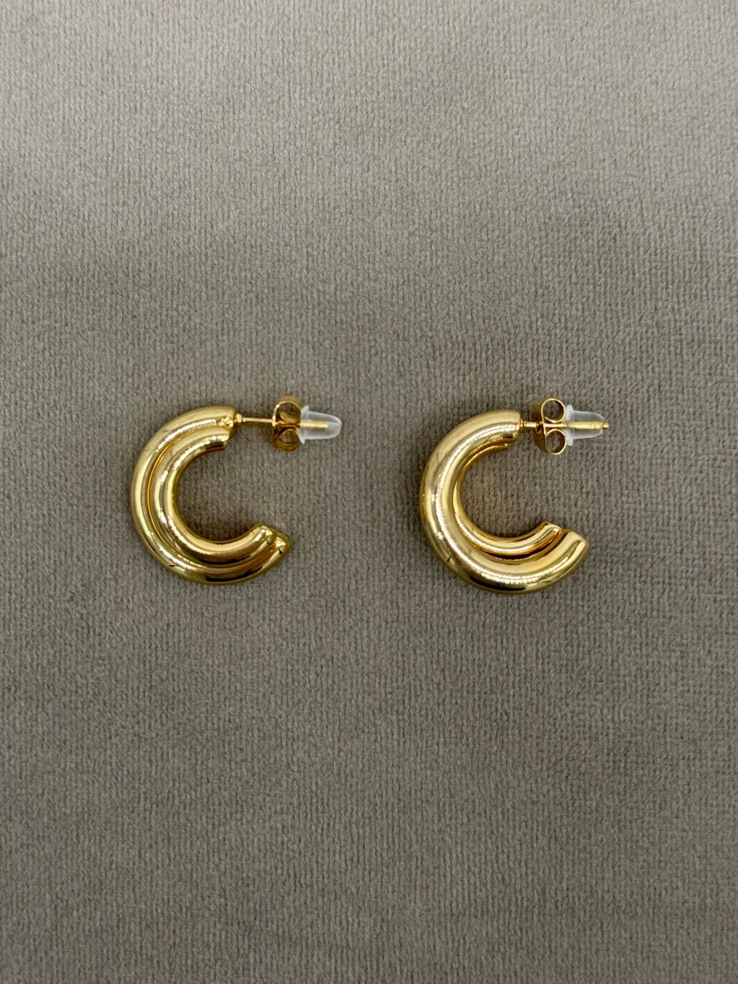 Double Gold Steel Earring