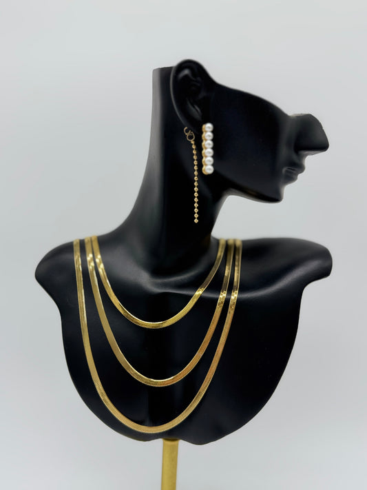 Layers Triple Snake Chain Gold Steel