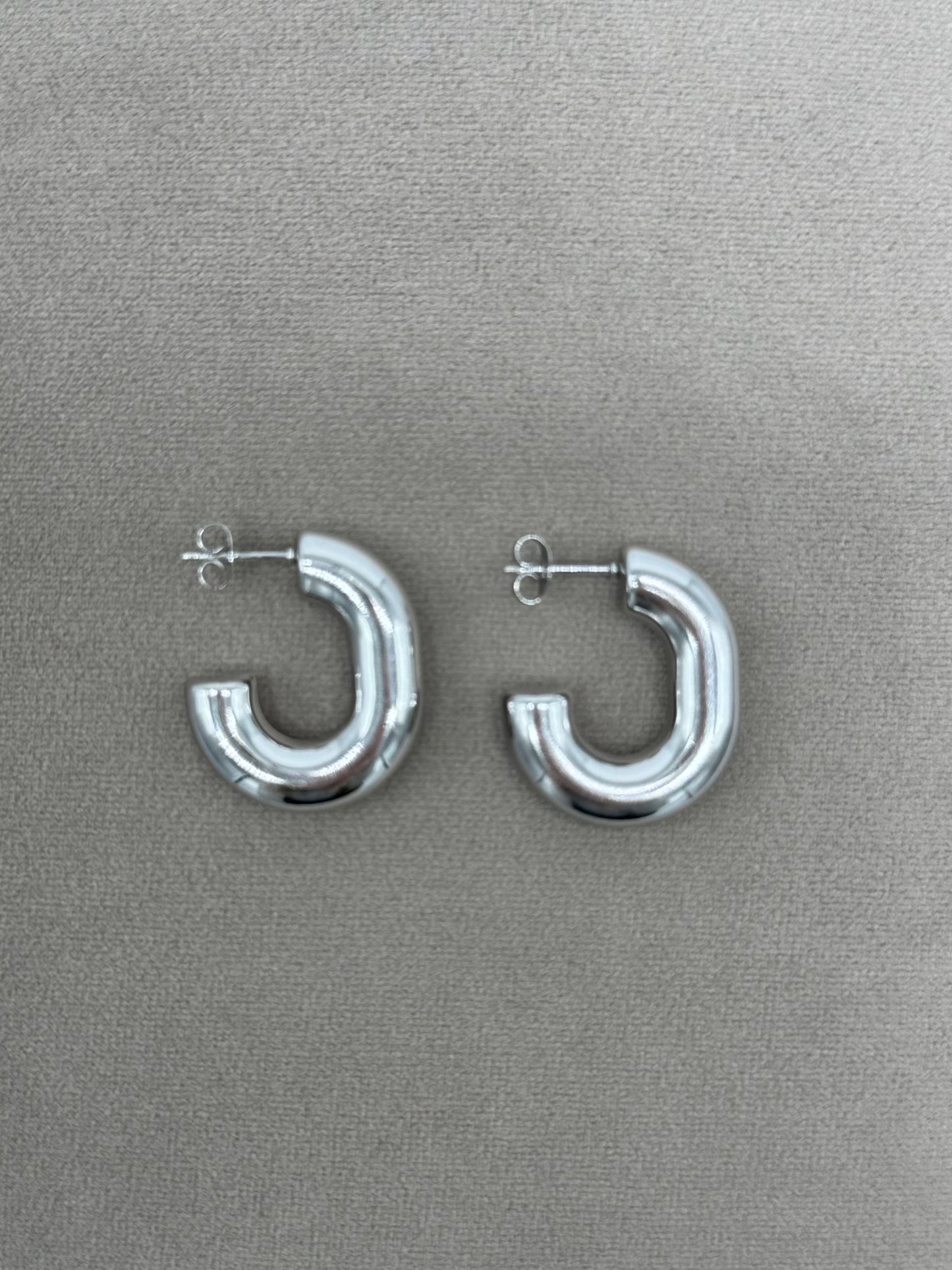 Silver Steel Tubular Hook Earring for Girls