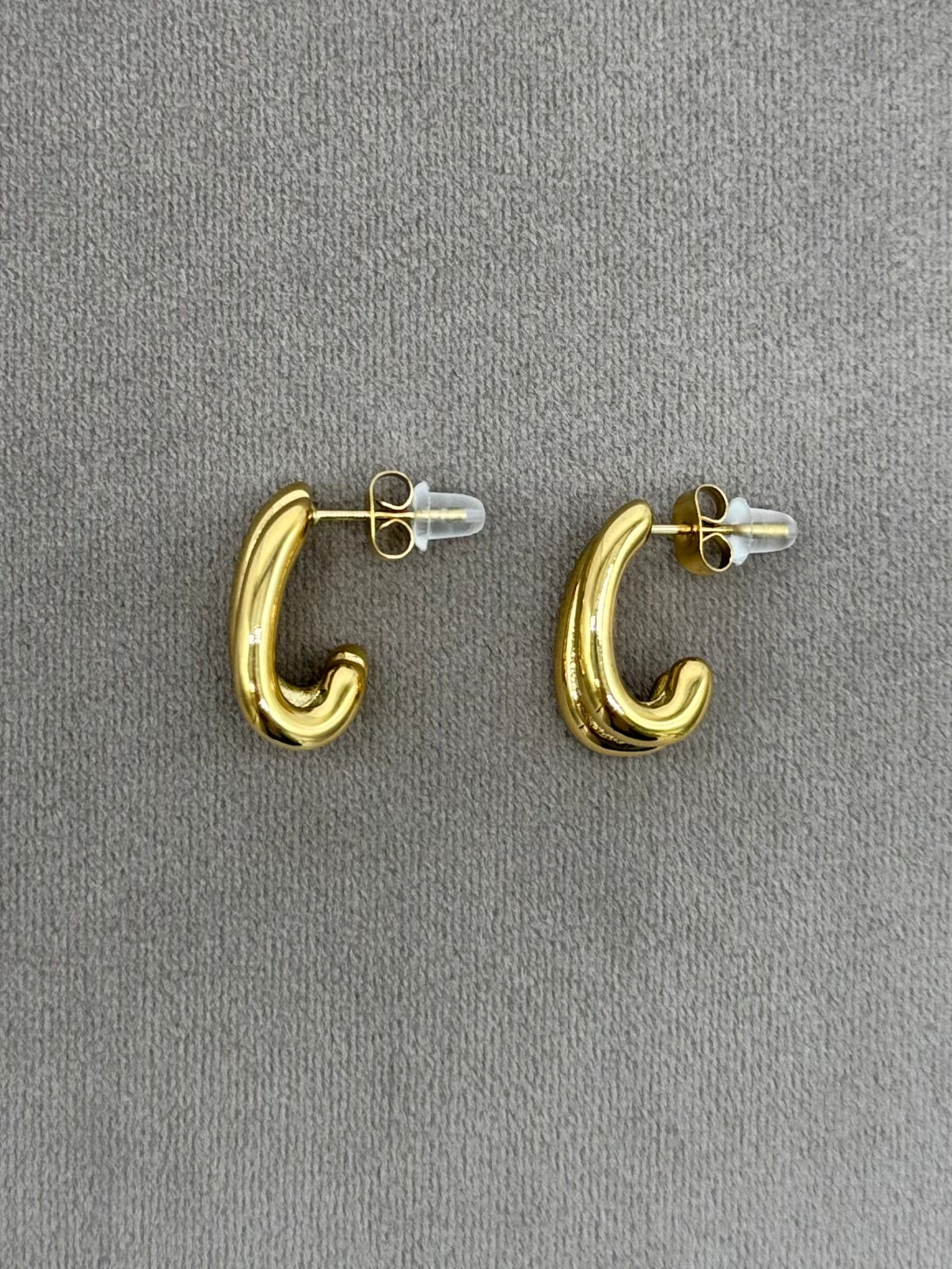 Irregular Double Earring Gold Steel