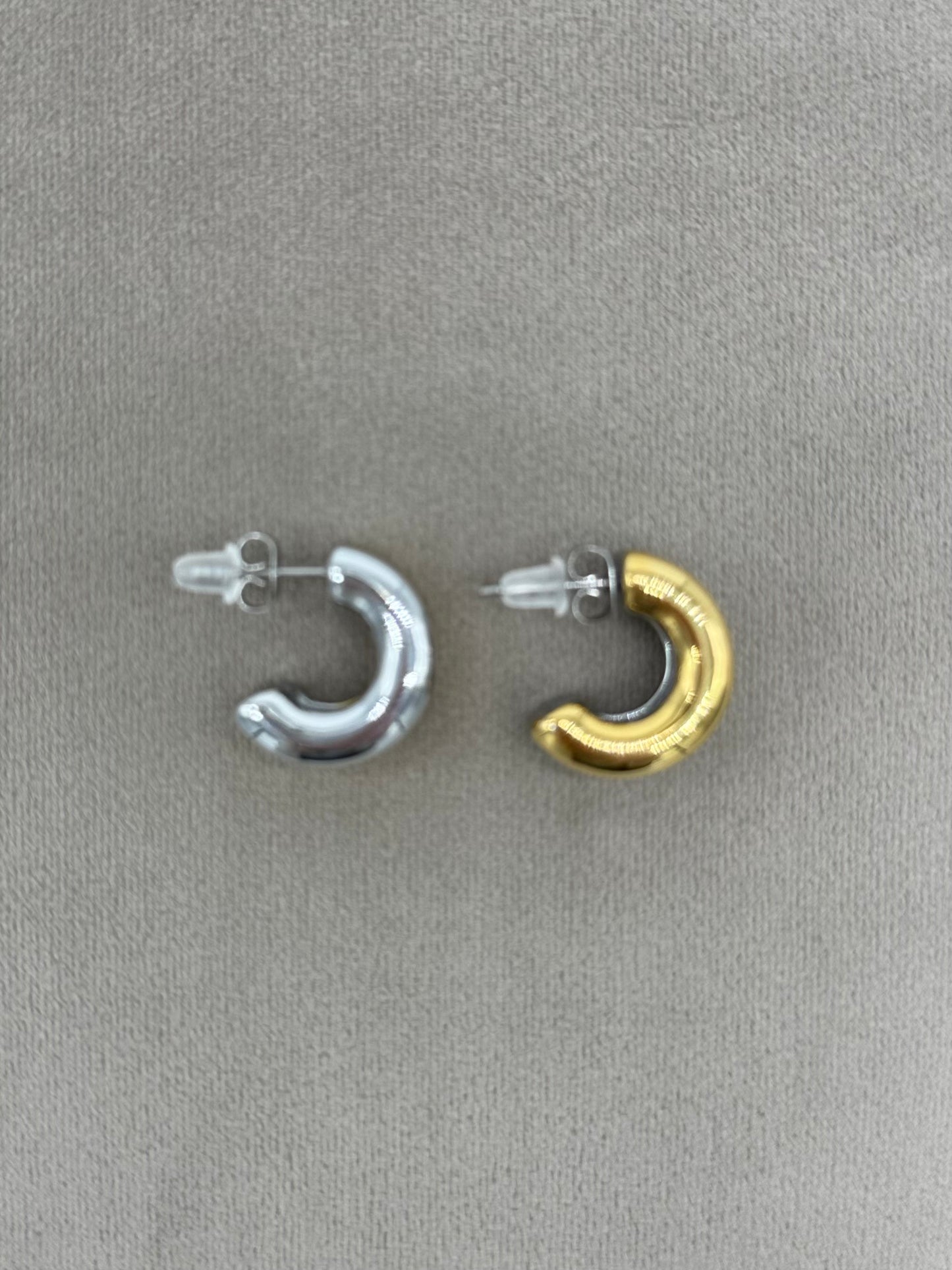 Round Bicolor Steel Earring