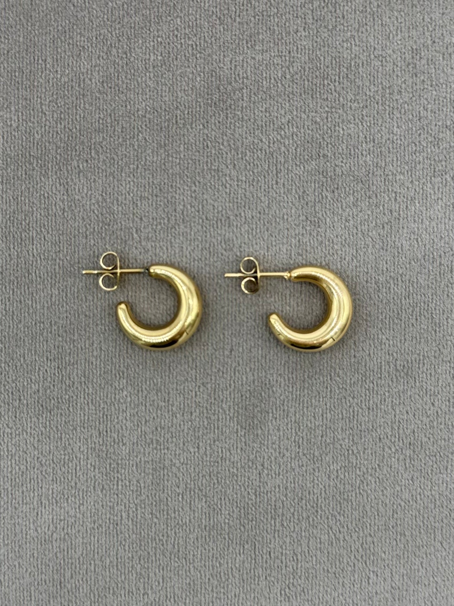 Luna Bombacha Earring 15mm Gold Steel