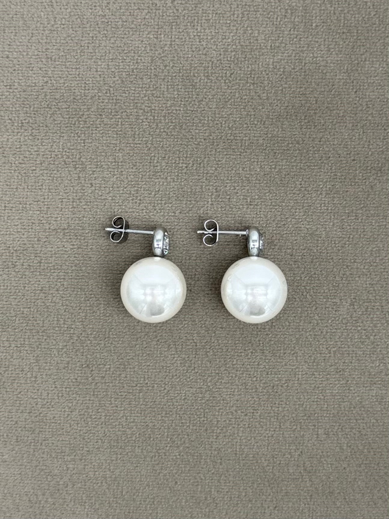 Pearl Crystal Earring Silver Steel