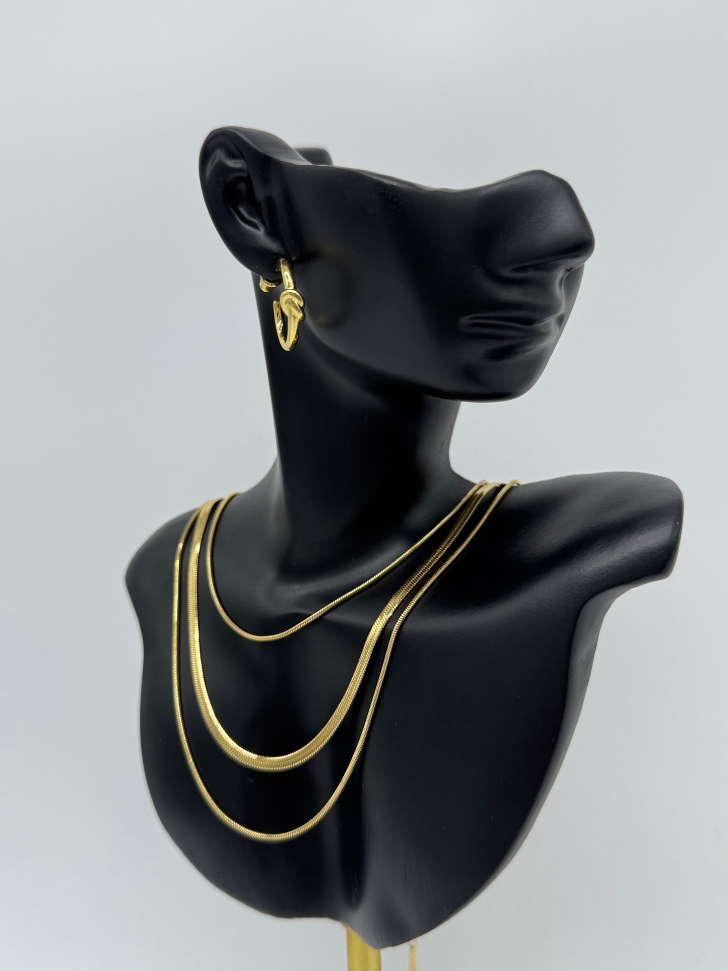 Layer Necklace 3 Gold Chains Stainless Steel