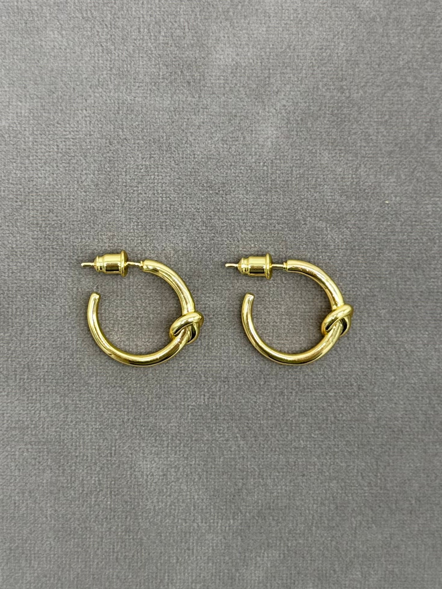 Gold Plated Knot Hoop Earrings