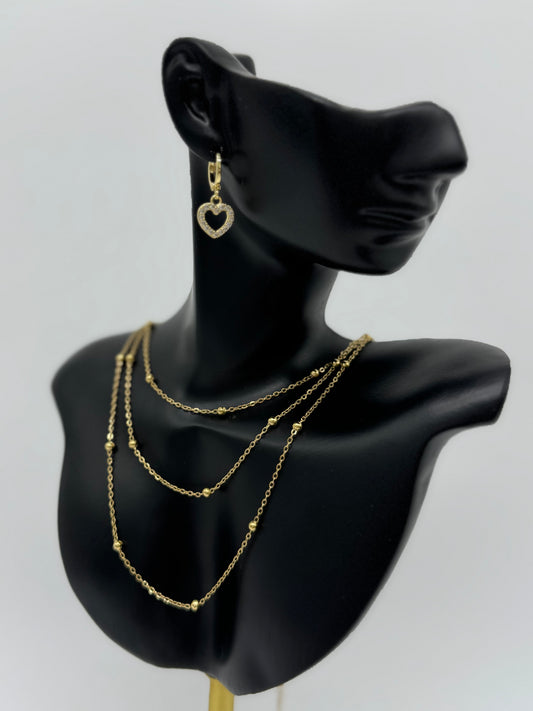 Gold Layer Necklace Stainless Steel