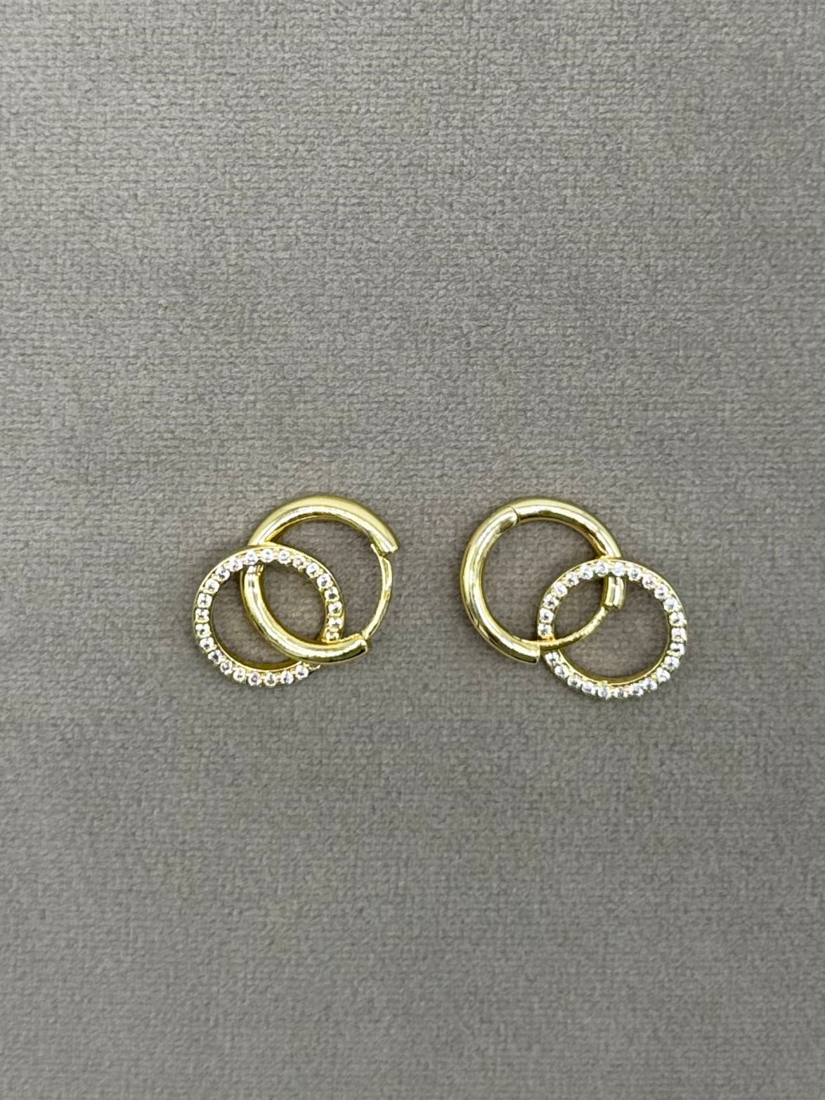 Gold Plated Zirconia Hoop Earrings