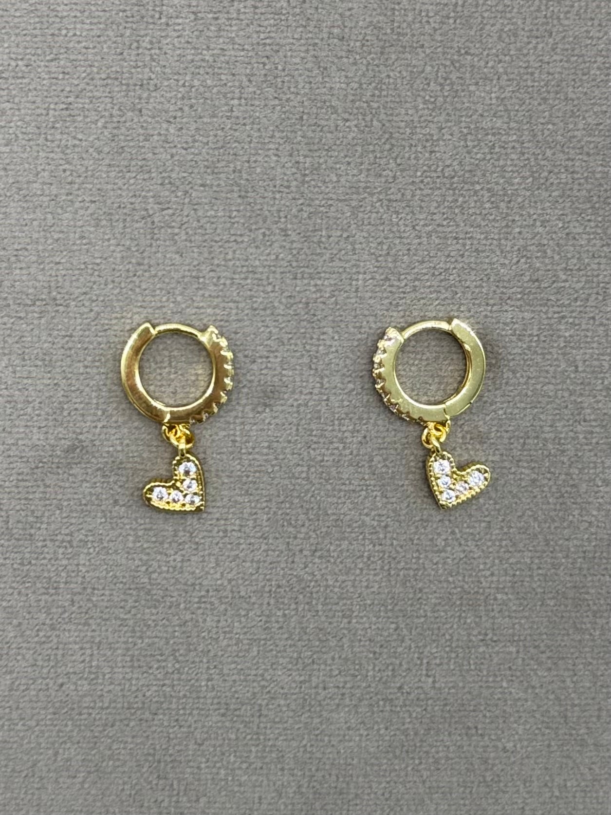 Solid Gold Plated Heart Hoop Earrings