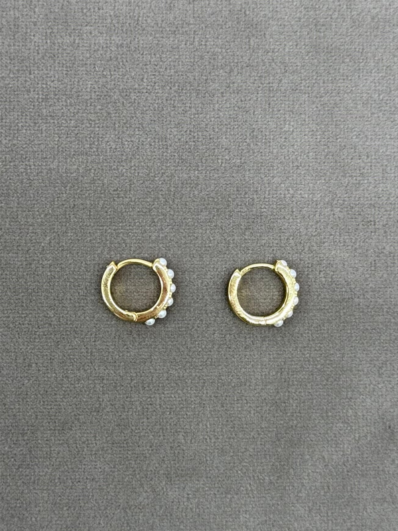 Aretes Perlitas Chapa de Oro 18K