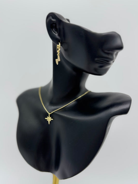 Gold Plated Lightning Bolt Hoop Earrings