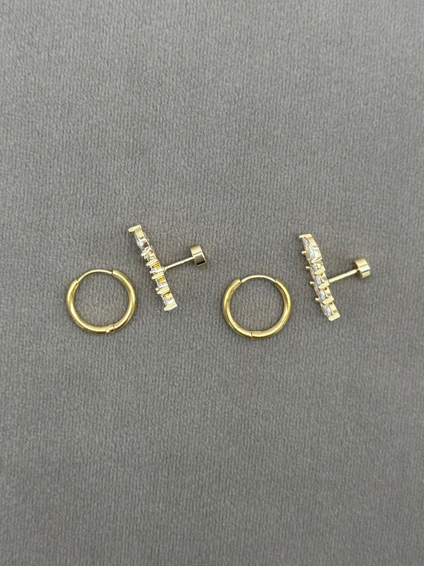 Set of Two Golden Pairs of Stainless Steel