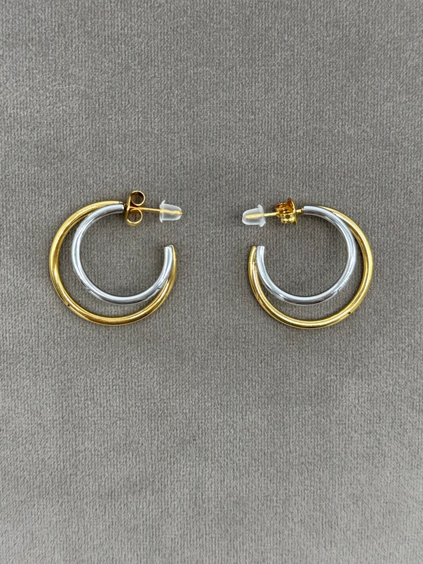 Aretes Arracada Oro-Plata Acero Inox