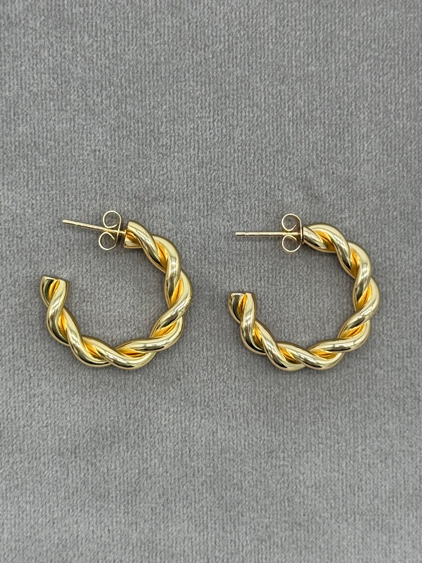 Gold Twist Steel Earring