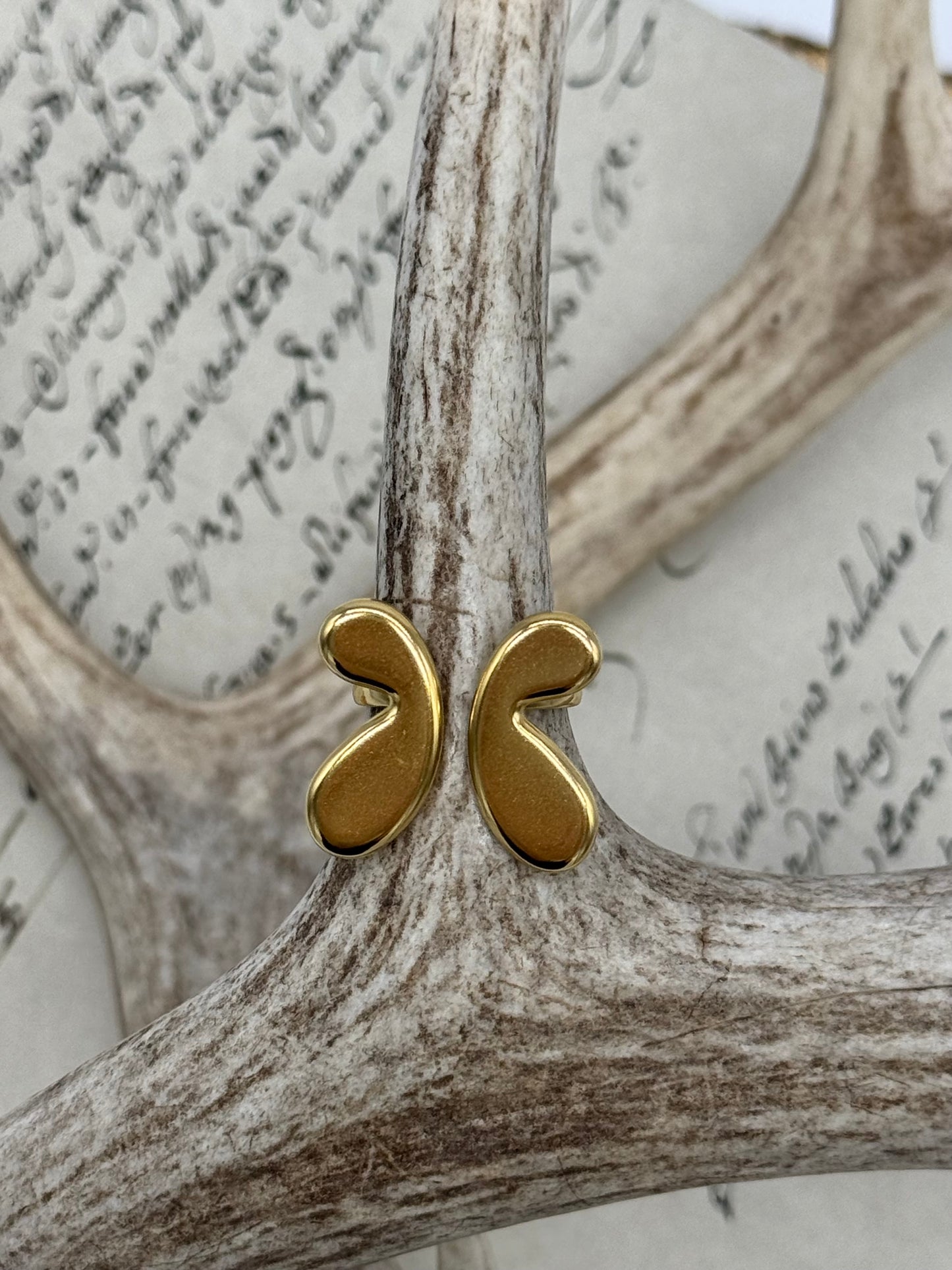 Anillo Mariposa Dorada Ajustable Acero Inox