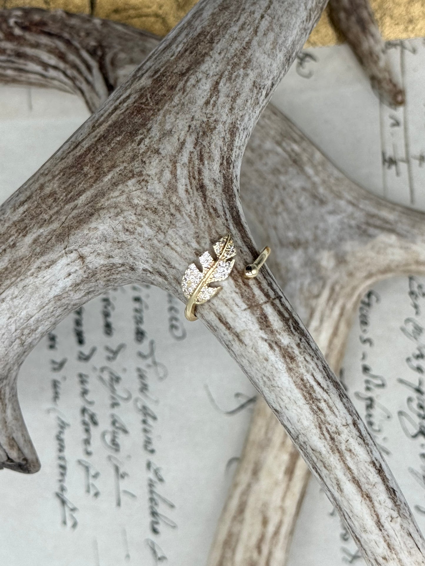 Shiny Gold Plated Leaf Ring