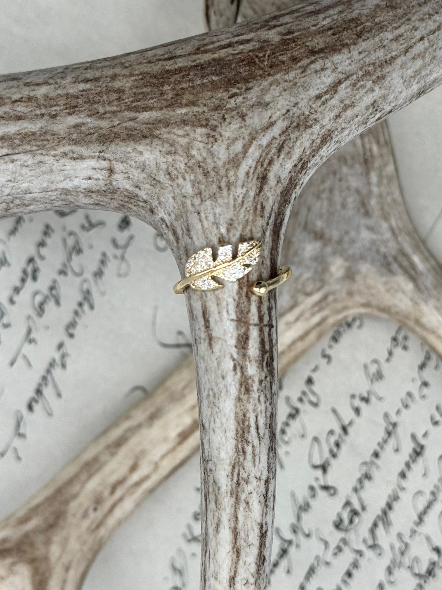 Shiny Gold Plated Leaf Ring