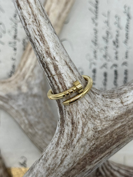 Gold Nail Ring Stainless Steel