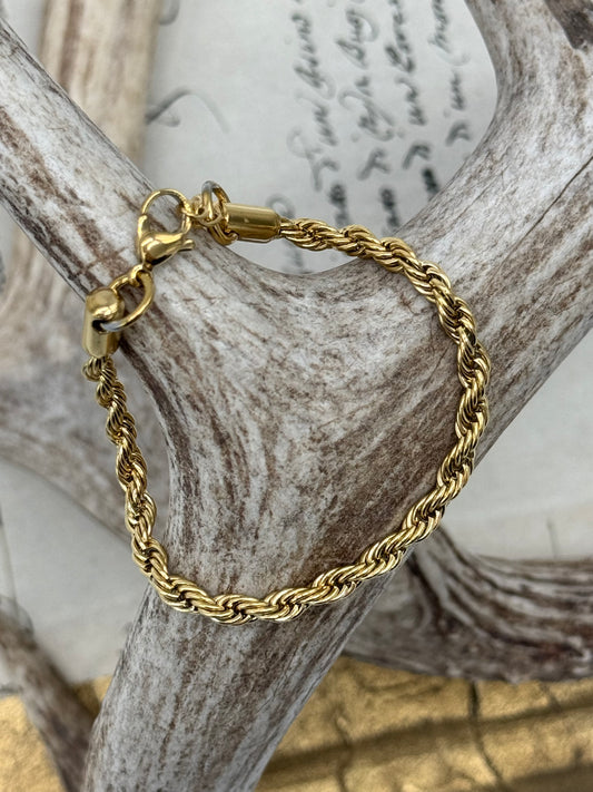 Pulsera Torsal 3 y 4mm Acero DORADO (3mm)