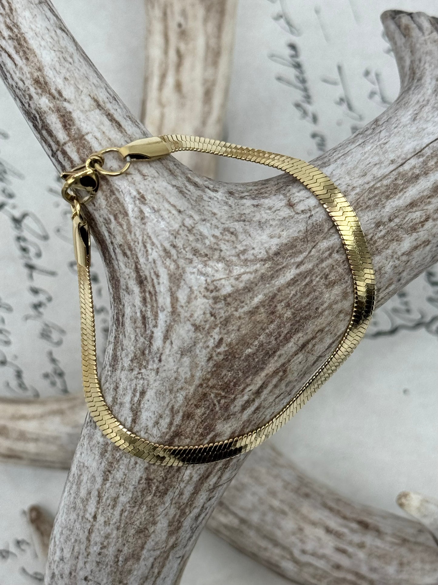 Snake Bracelet 3 and 4mm GOLD Steel (4mm)