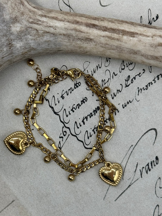 Golden Hearts Bracelet