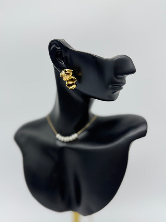 Arete Ondas Acero Dorado