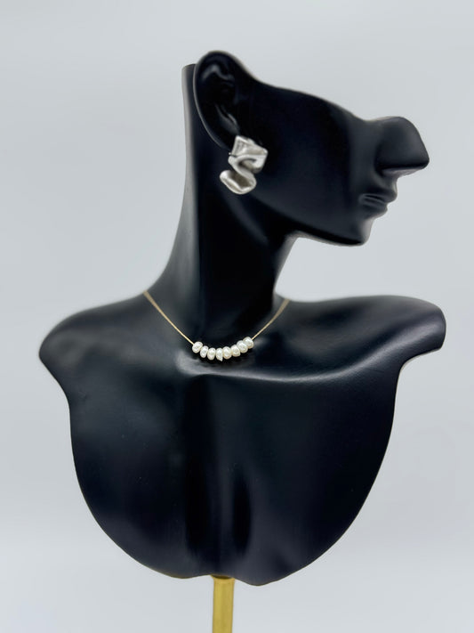 Collar Perlas Mini Acero DORADO