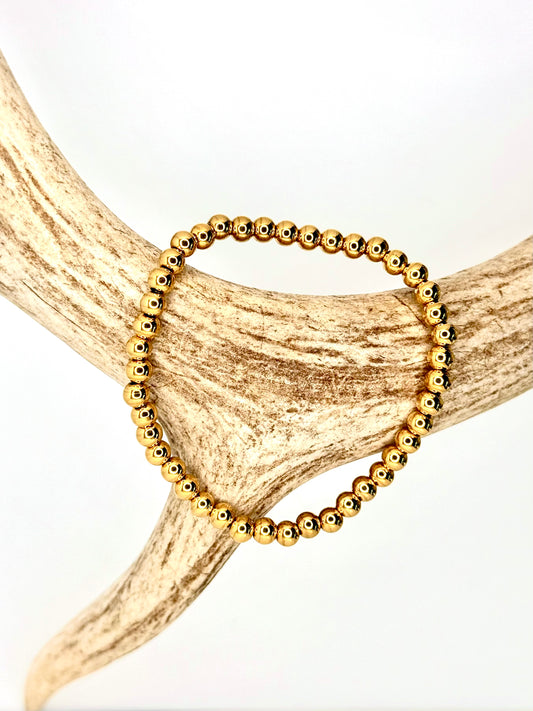 Gold Balines Bracelet Adjusted Steel LARGE BALL 5mm