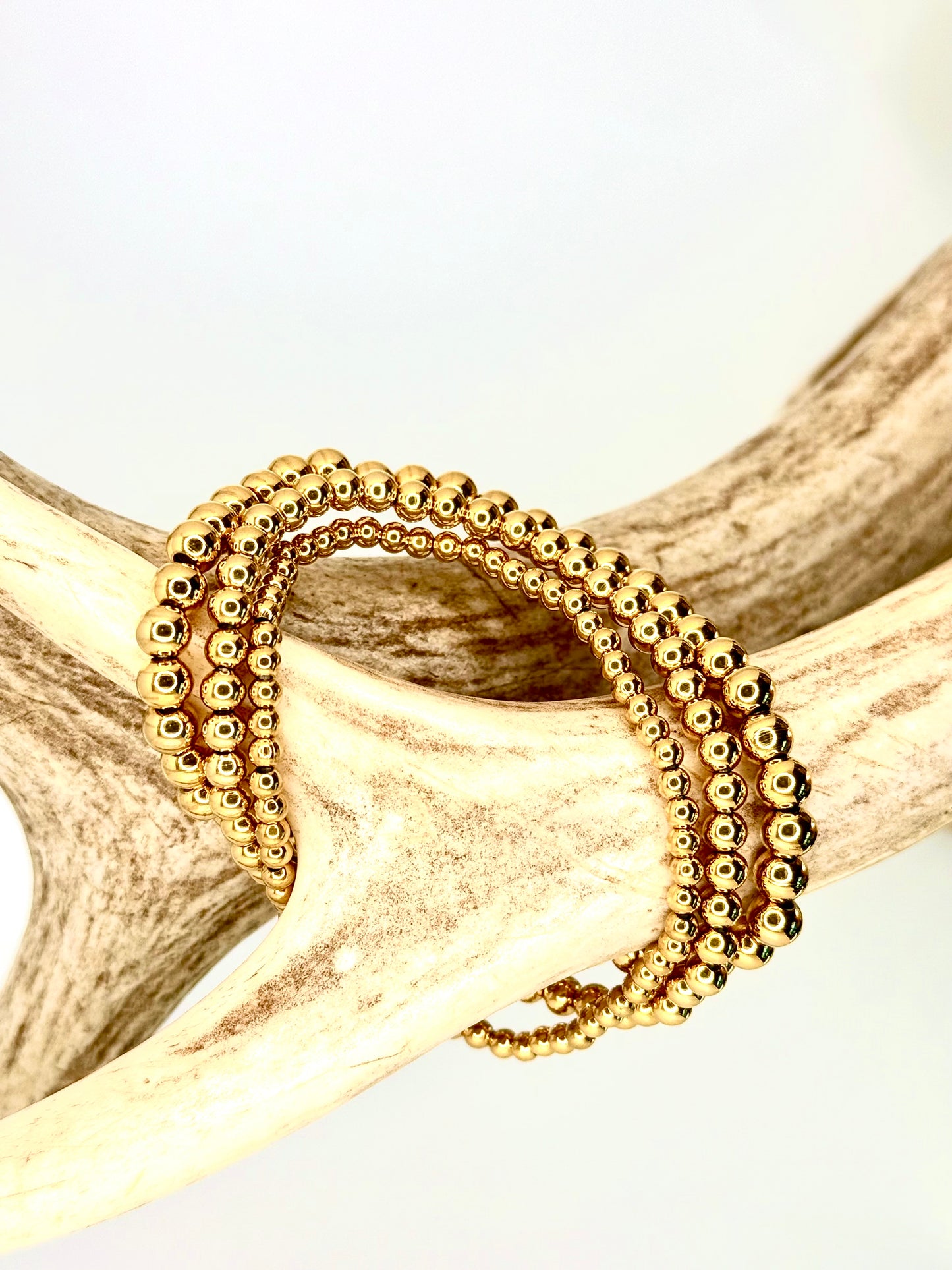 Gold Balines Bracelet Adjusted Steel SMALL BALL 3mm