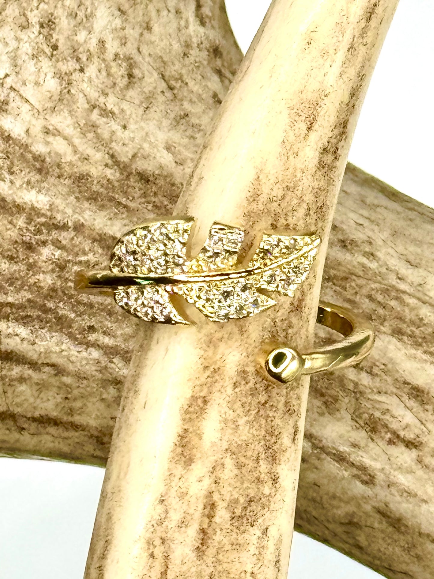 Shiny Gold Plated Leaf Ring