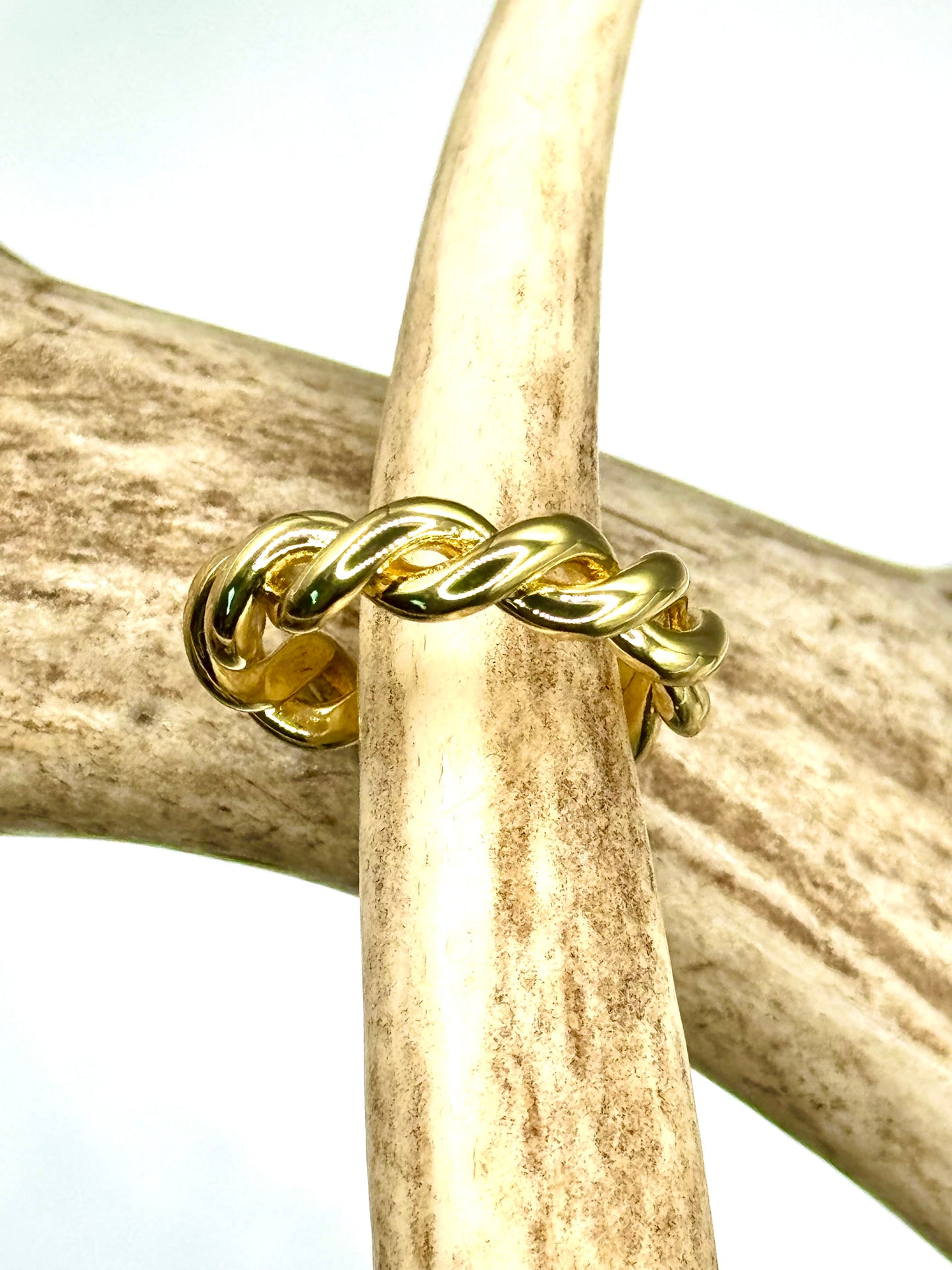 Adjustable Shiny Gold Plated Ring