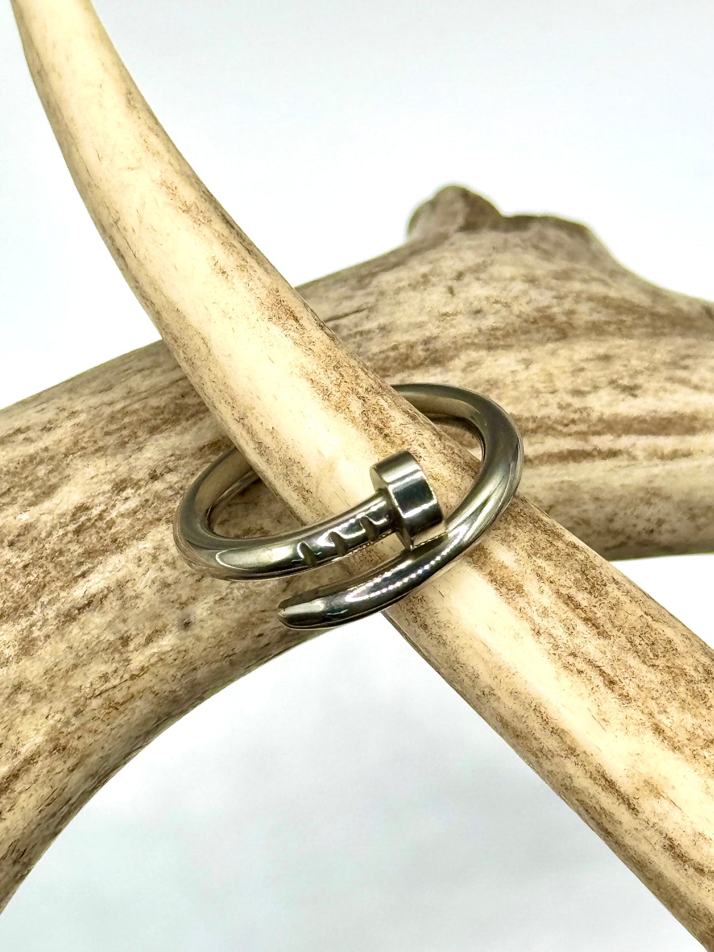 Silver Nail Ring Stainless Steel