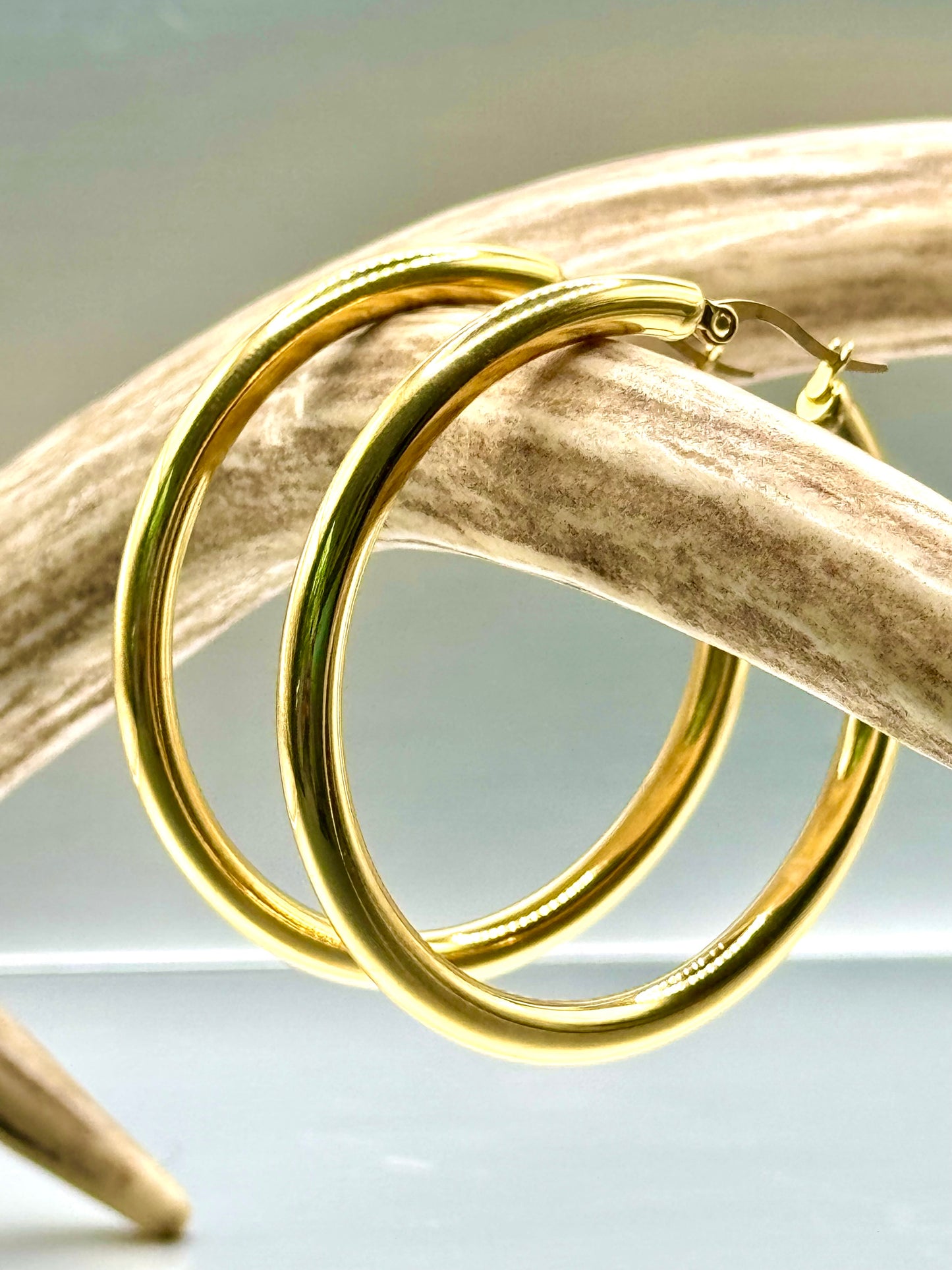 Large Gold Hoop Earrings Stainless Steel