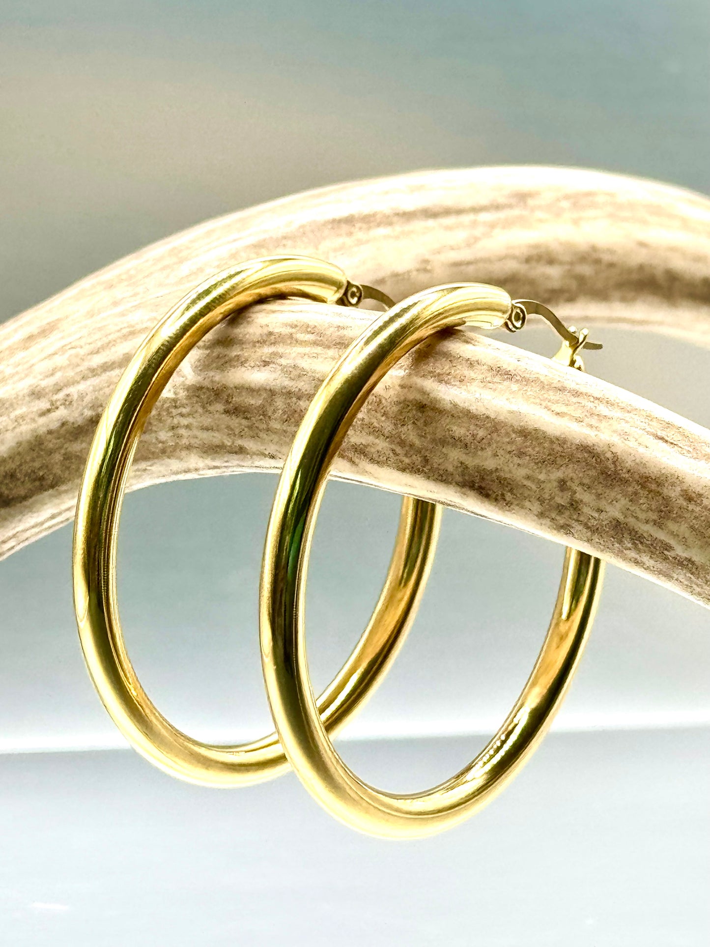 Large Gold Hoop Earrings Stainless Steel