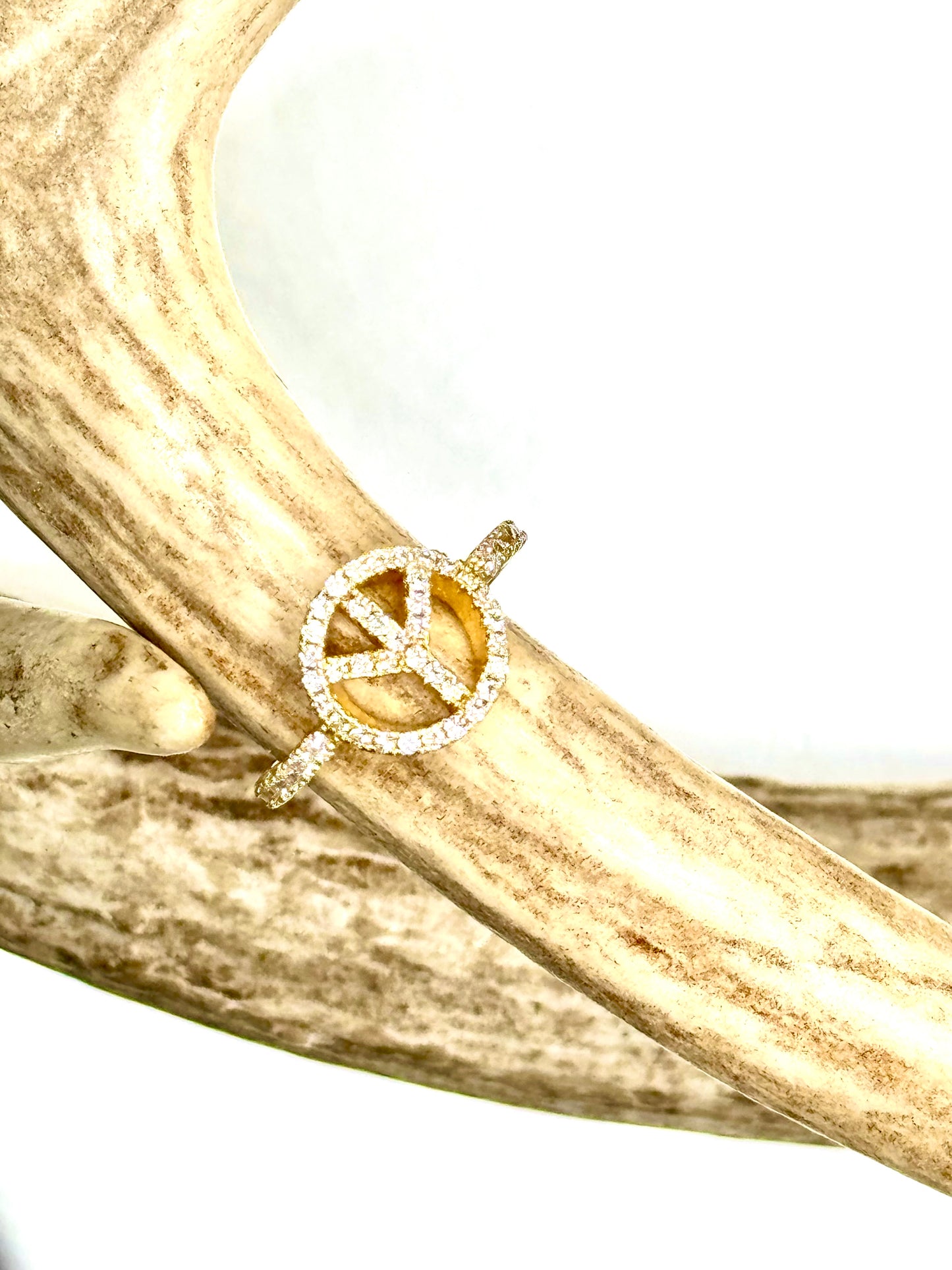 Anillo Ajustable Paz Chapa de Oro 18k