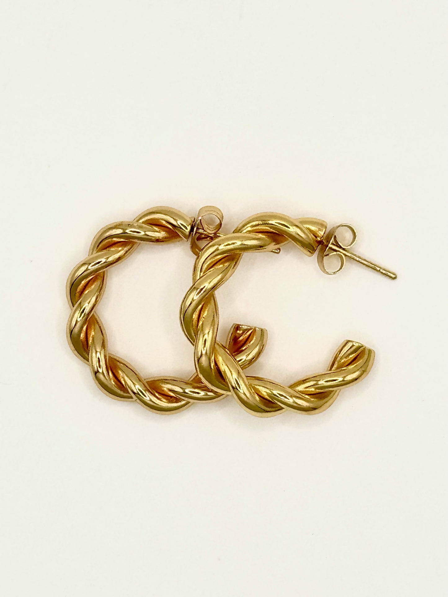 Gold Twist Steel Earring