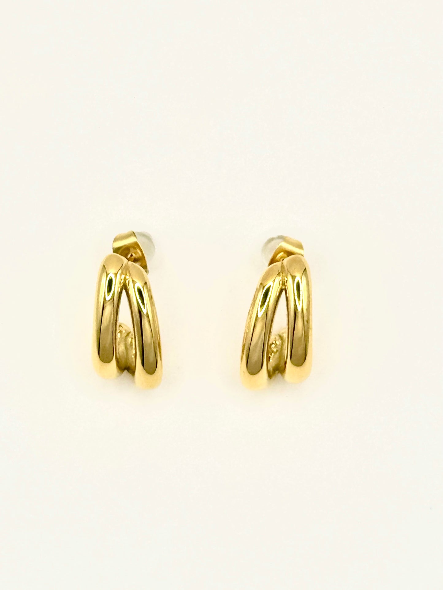 Irregular Double Earring Gold Steel