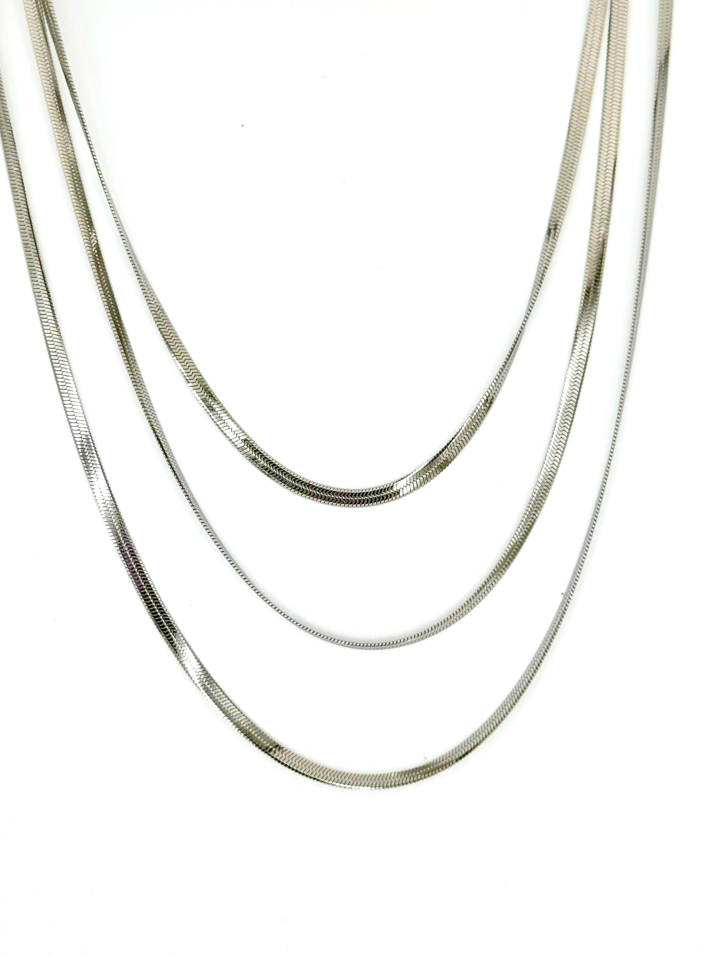 Layers Triple Snake Chain Silver Steel