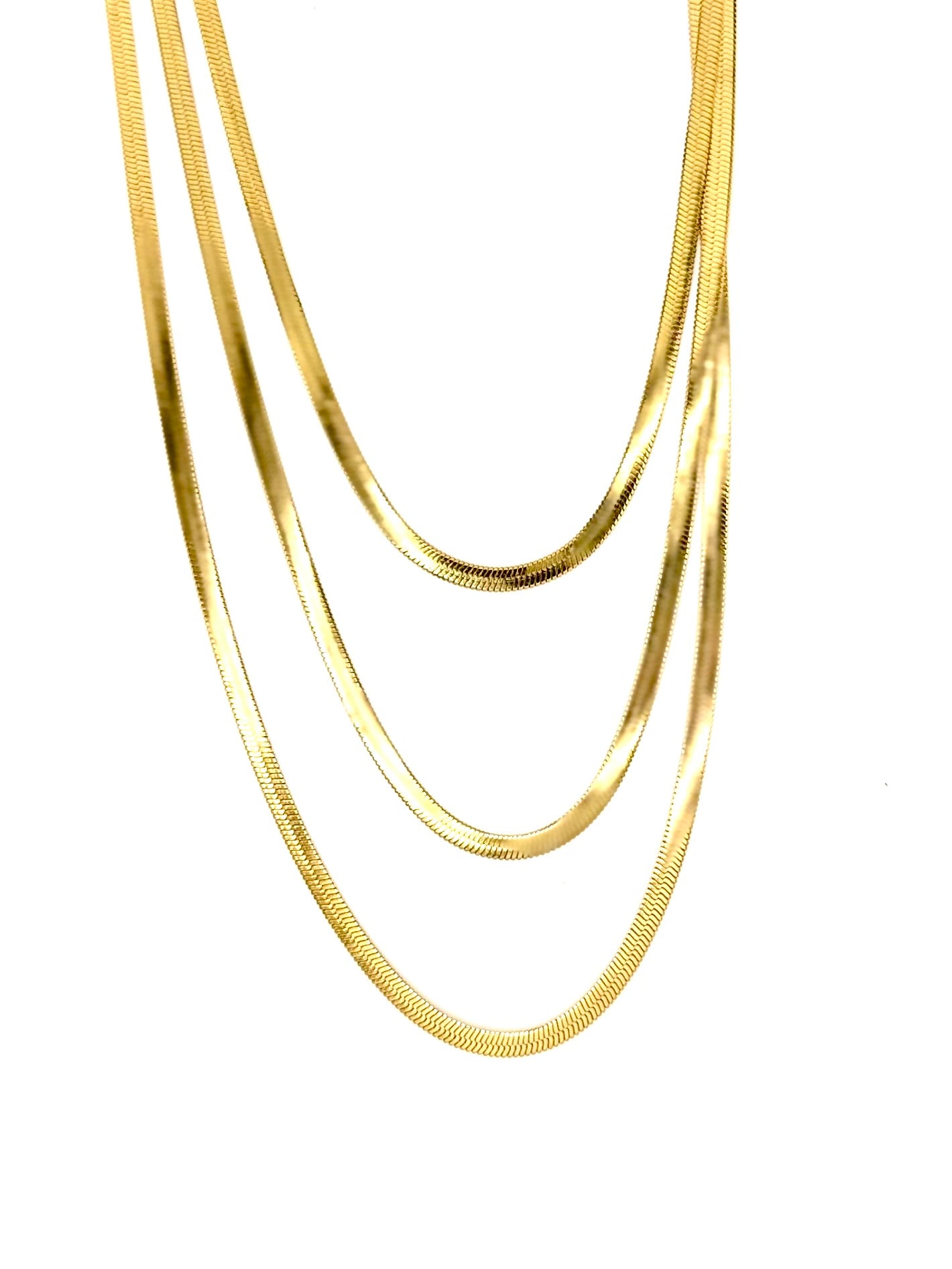 Layers Triple Snake Chain Gold Steel