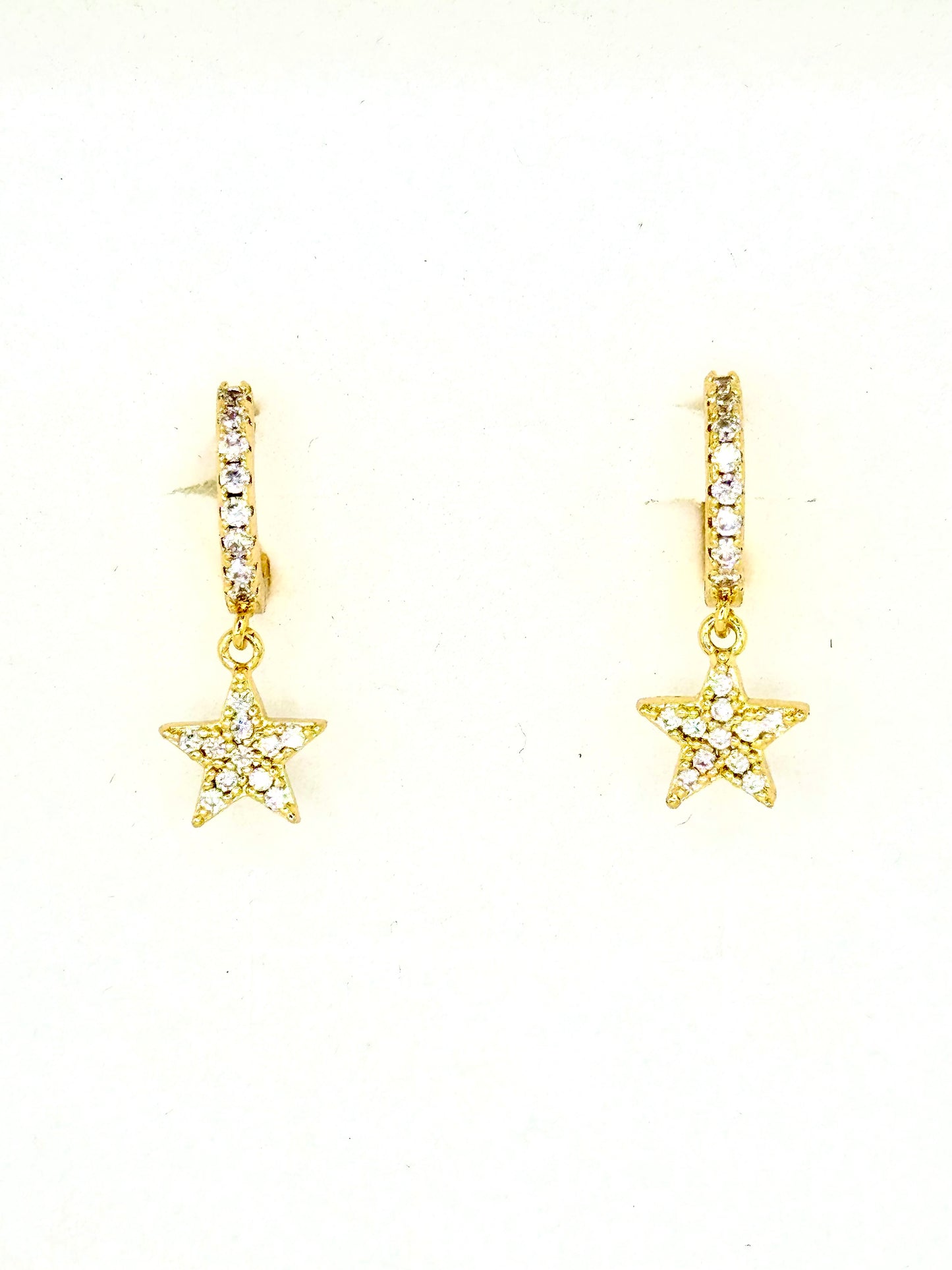 Aretes Arracada Estrella Chapa de Oro